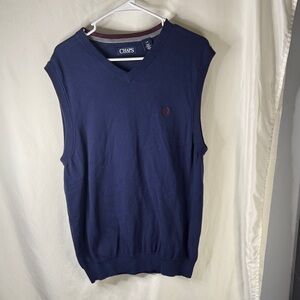 Chaps Dark Blue V-Neck Men's Sweater Vest